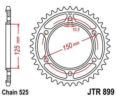 REAR SPROCKET STEEL JTR899.45