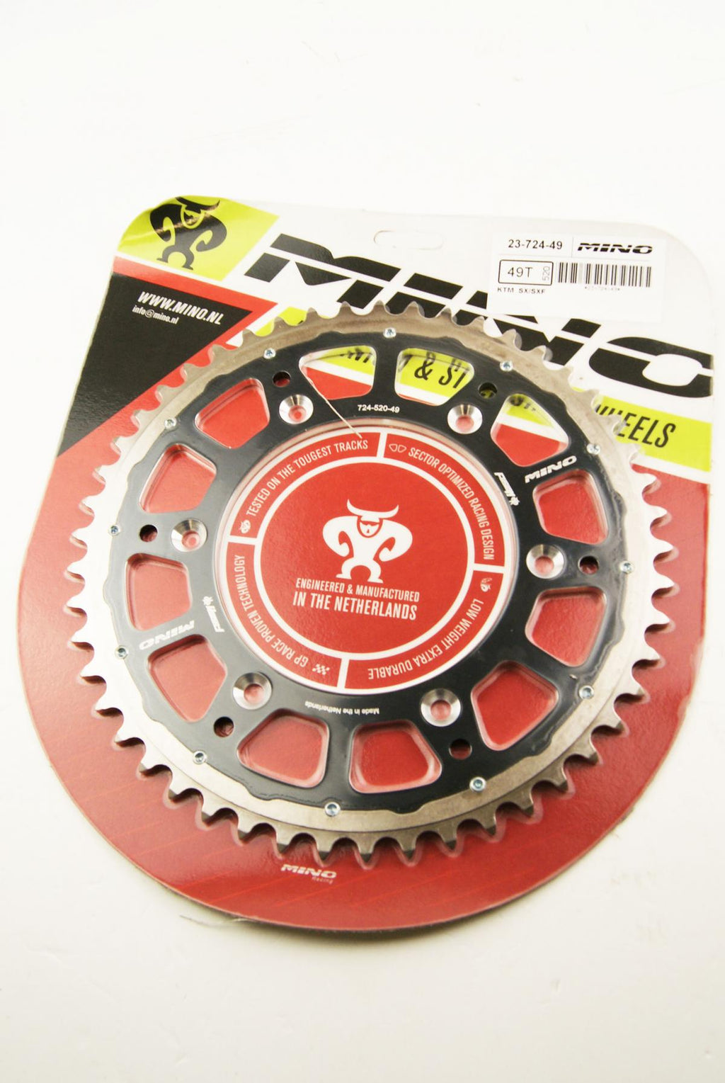 MINO REAR SPROCKET FUSION 2-RING, 23-724-520-49 STEEL/ALLOY BLACK