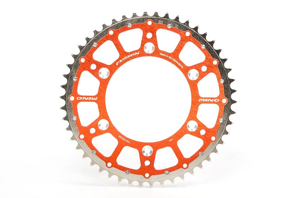 MINO REAR SPROCKET FUSION 2-RING, 23-724-520-49 STEEL/ALLOY ORANGE