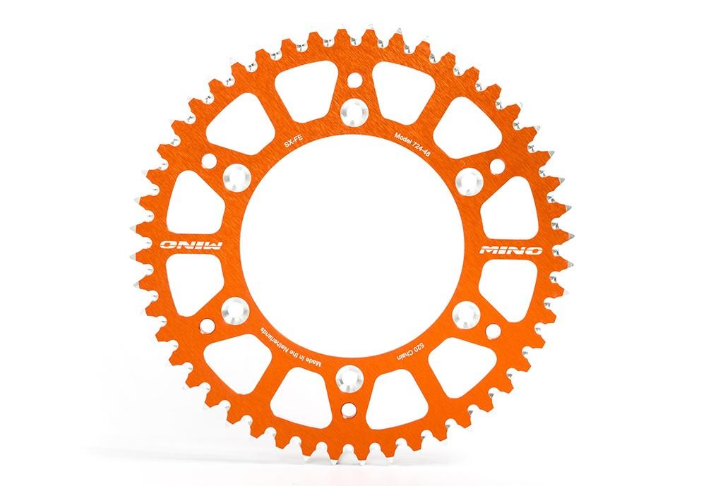 MINO REAR SPROCKET ALLOY ORANGE, 25-724-520-49 ORANGE