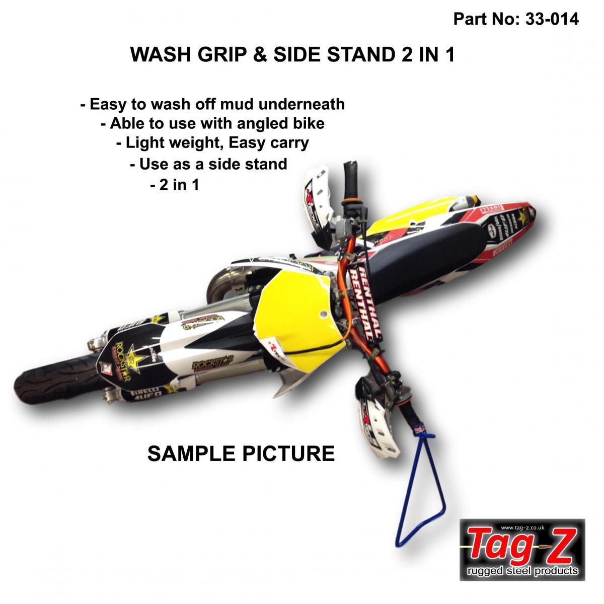 WASH GRIP & SIDE STAND 2 IN 1, TRIANGLE & GRIP STAND - RED