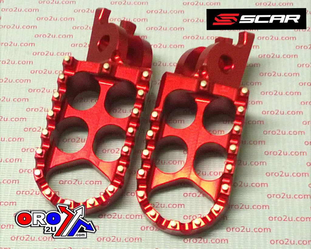 STANDARD FOOTPEGS RED 02-26 HONDA CR CRF KAWASAKI KX 125 150 250 300 450 1000 1100 48mm SCAR S3215R
