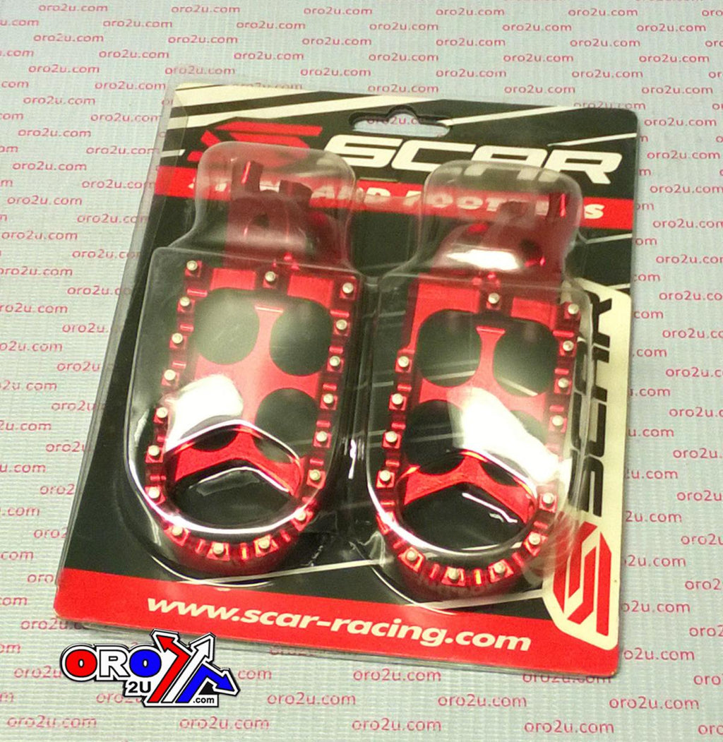 STANDARD FOOTPEGS RED 02-26 HONDA CR CRF KAWASAKI KX 125 150 250 300 450 1000 1100 48mm SCAR S3215R