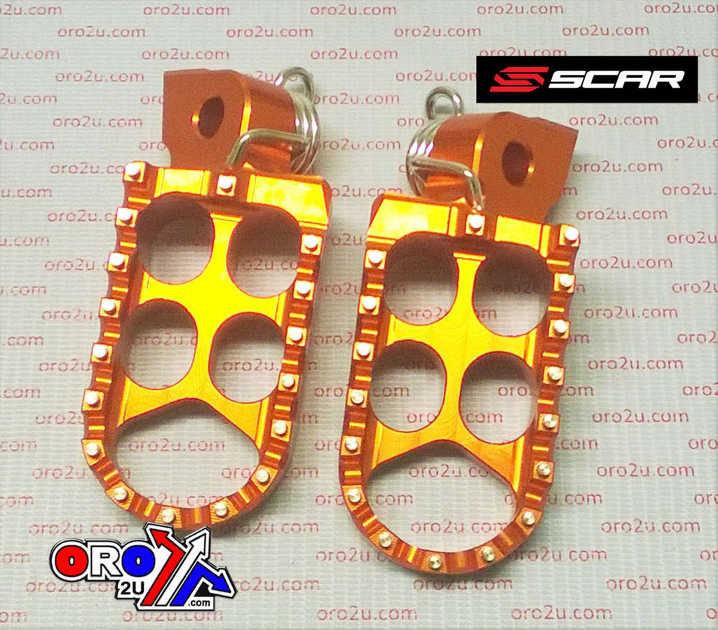 STANDARD FOOTPEGS ORANGE 98-23 KTM SX-E SX EXC 5 50 65 125 150 250 300 350 450 500 48mm SCAR S5211OR