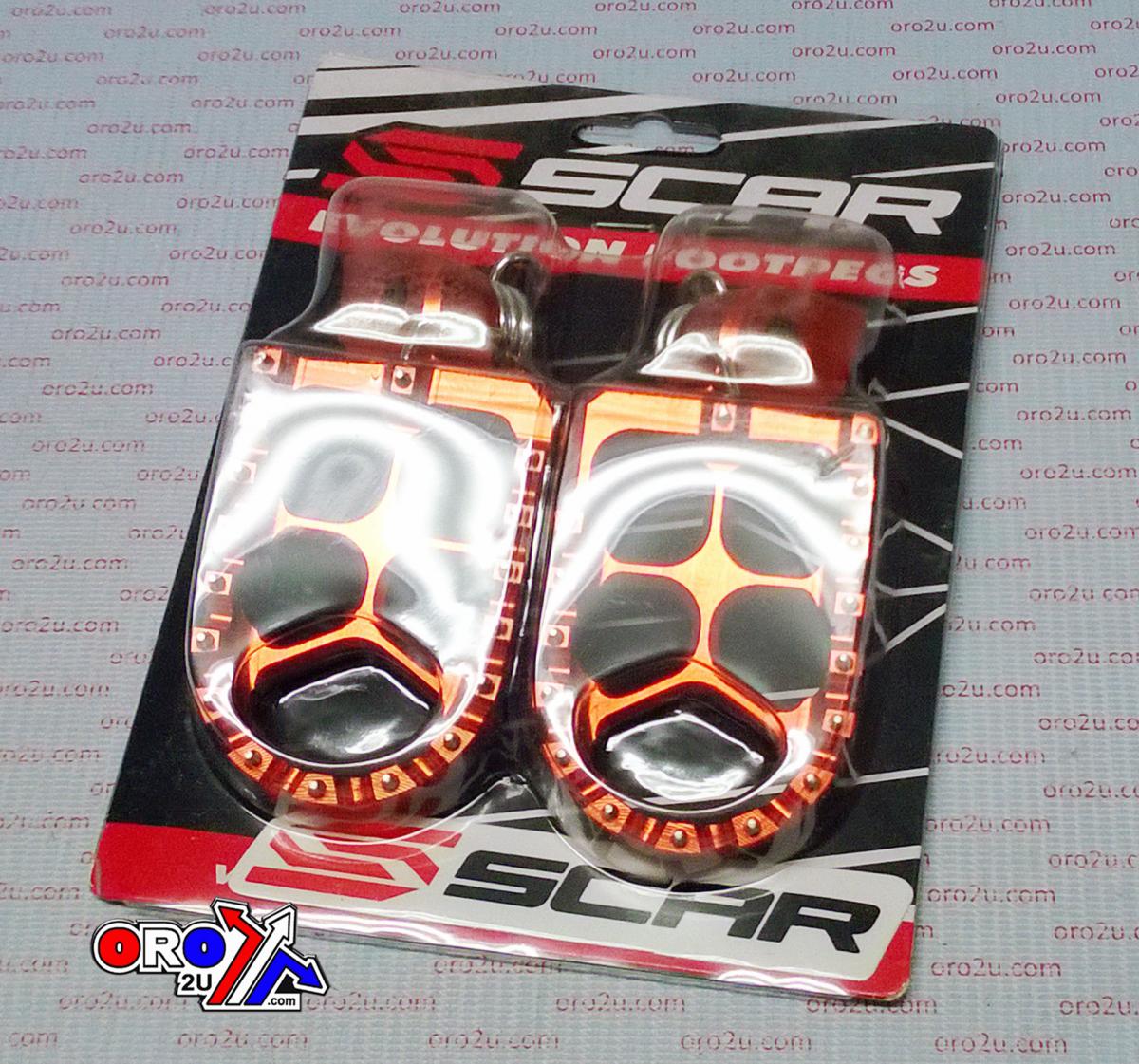 EVO FOOTPEGS ORANGE 16-24 KTM HUSQVARNA GAS-GAS SX XC EXC TC TX TE FC FE FS MC EC 57mm SCAR S5511OR