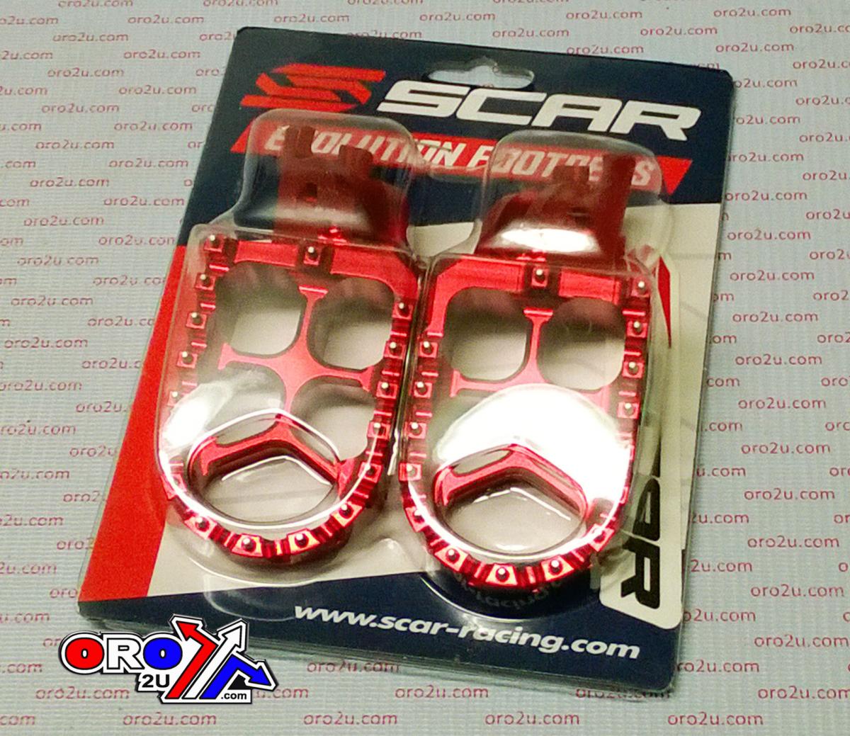 EVO FOOTPEGS RED 02-26 HONDA KAWASAKI CR CRF KX 125 150 250 300 450 1000 1100 57mm SCAR S3515R