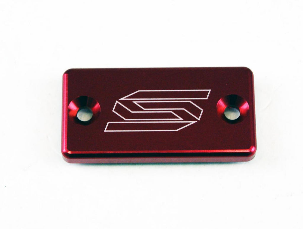 FRONT BRAKE RESERVOIR COVER RED 93-26 KAWASAKI SUZUKI YAMAHA KX KLX RM RM-Z RMX YZ WR SCAR 1801