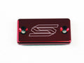FRONT BRAKE RESERVOIR COVER RED 93-26 KAWASAKI SUZUKI YAMAHA KX KLX RM RM-Z RMX YZ WR SCAR 1801