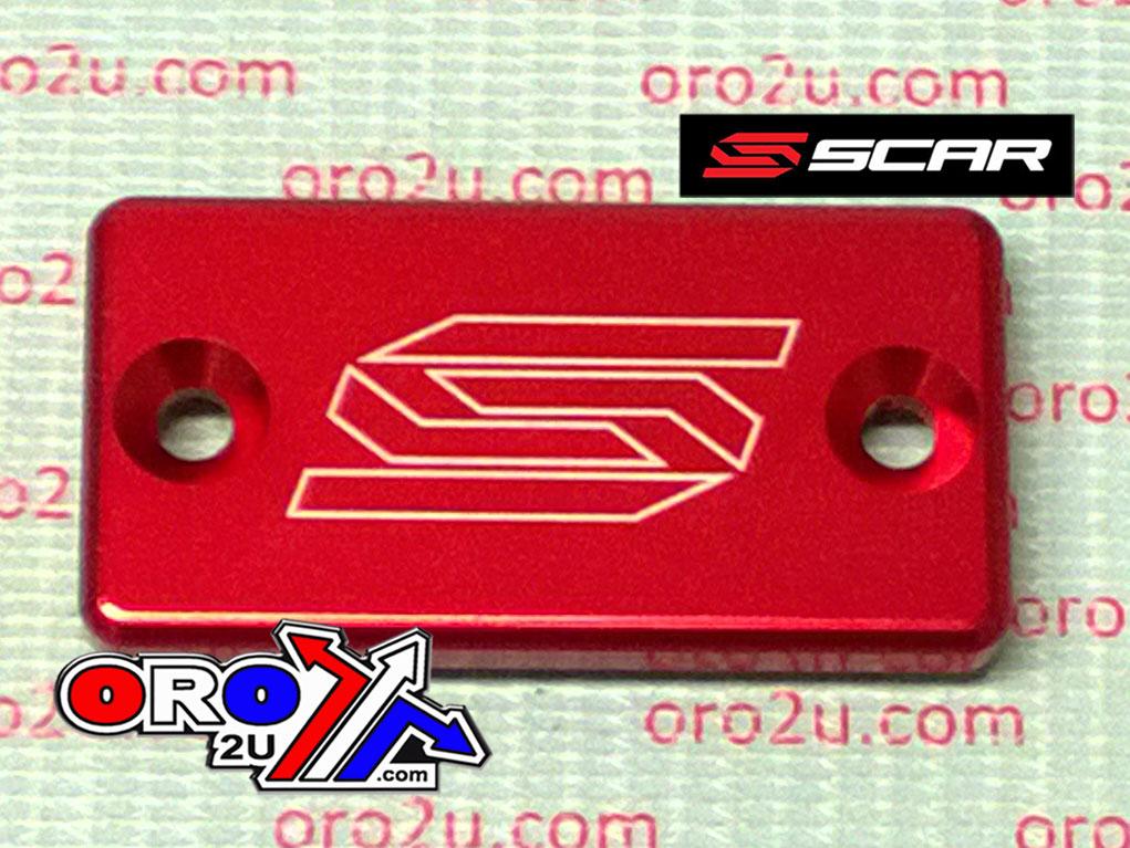 FRONT BRAKE RESERVOIR COVER RED 93-26 KAWASAKI SUZUKI YAMAHA KX KLX RM RM-Z RMX YZ WR SCAR 1801