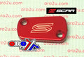 REAR BRAKE RESERVOIR COVER RED 03-26 KAW SUZ KX KLX KFX RM RM-Z RMX 125 230 250 300 450 SCAR 3901
