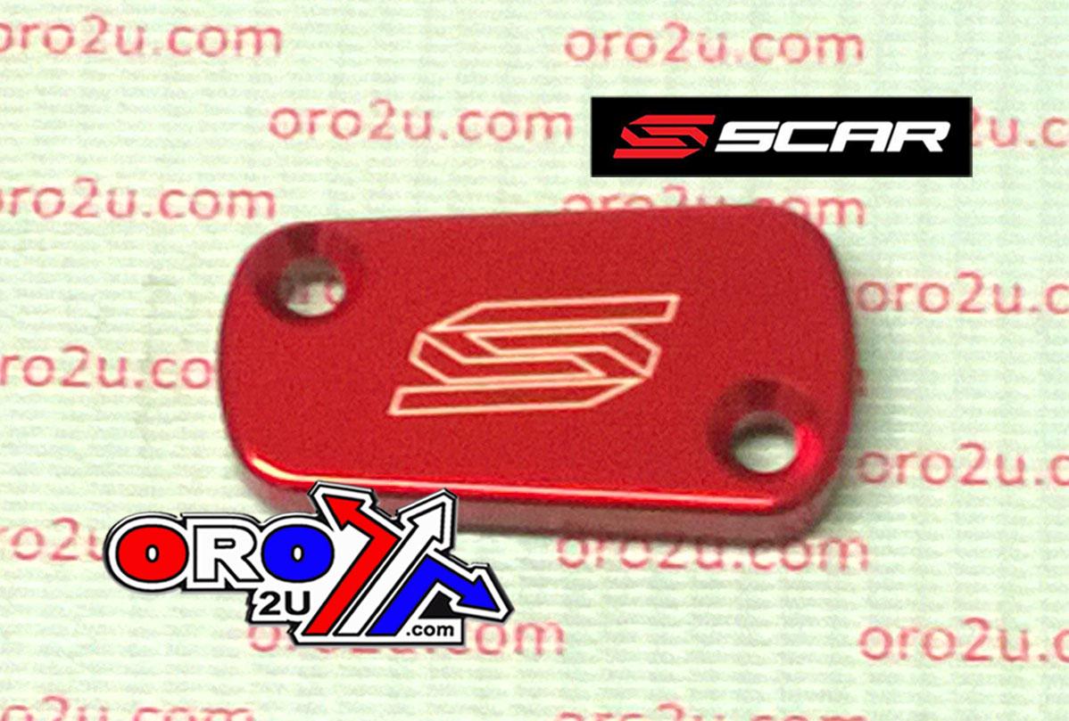 REAR BRAKE RESERVOIR COVER RED 03-26 KAW SUZ KX KLX KFX RM RM-Z RMX 125 230 250 300 450 SCAR 3901
