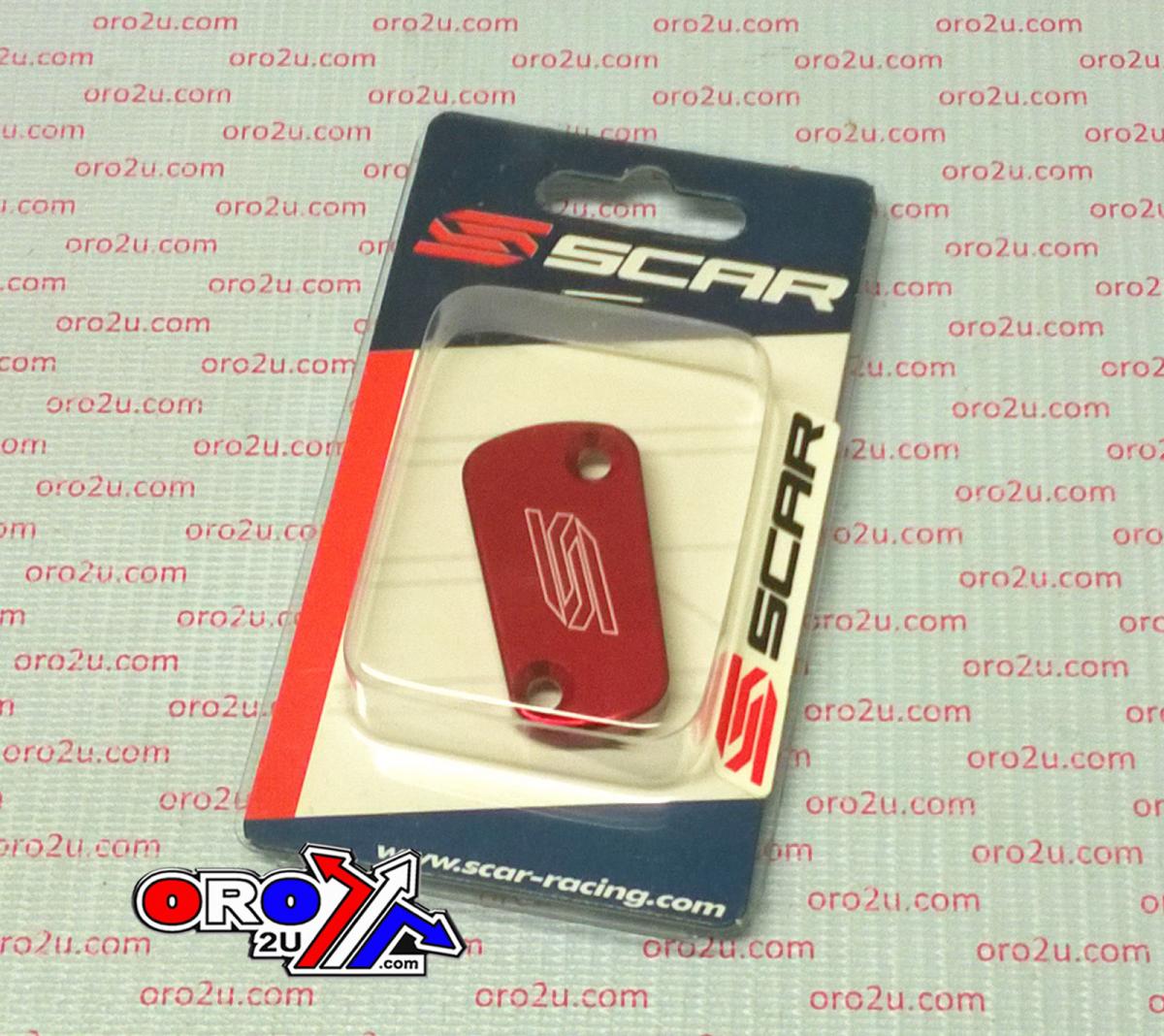 REAR BRAKE RESERVOIR COVER RED 03-26 KAW SUZ KX KLX KFX RM RM-Z RMX 125 230 250 300 450 SCAR 3901