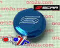 REAR BRAKE RESERVOIR COVER BLUE 04-26 KTM HUSQVARNA HUSABERG SHERCO DUCATI STARK TRIUMPH SCAR 5901B