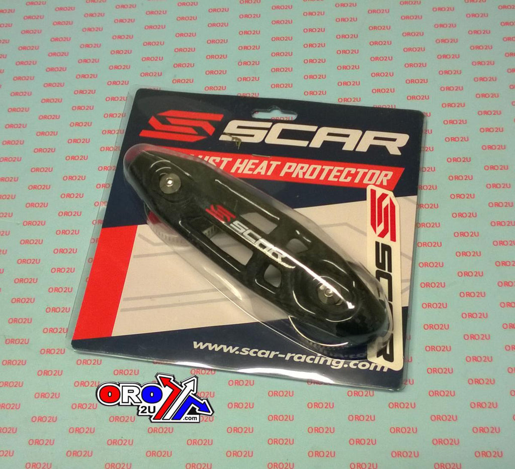 EXHAUST HEAT GUARD CARBON UNIVERSAL 27-51mm HEADER PIPE 190mm SCAR CUHP