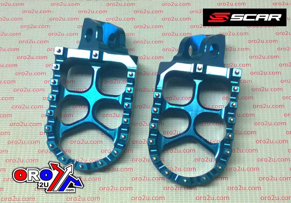 EVO FOOTPEGS BLUE 98-26 KAWASAKI KX 65 85 57mm ALUMINIUM BILLET SCAR S3512B