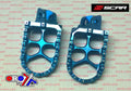EVO FOOTPEGS BLUE 98-26 KAWASAKI KX 65 85 57mm ALUMINIUM BILLET SCAR S3512B