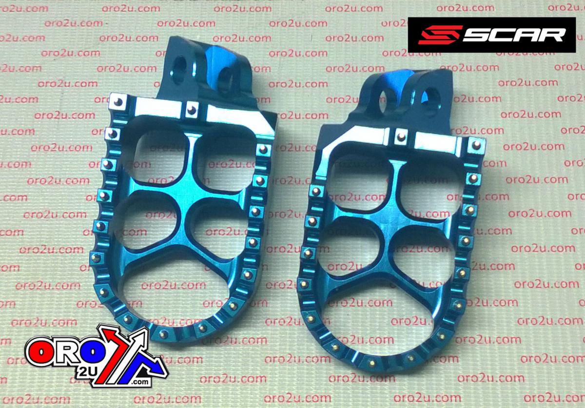 EVO FOOTPEGS BLUE 98-26 KAWASAKI KX 65 85 57mm ALUMINIUM BILLET SCAR S3512B