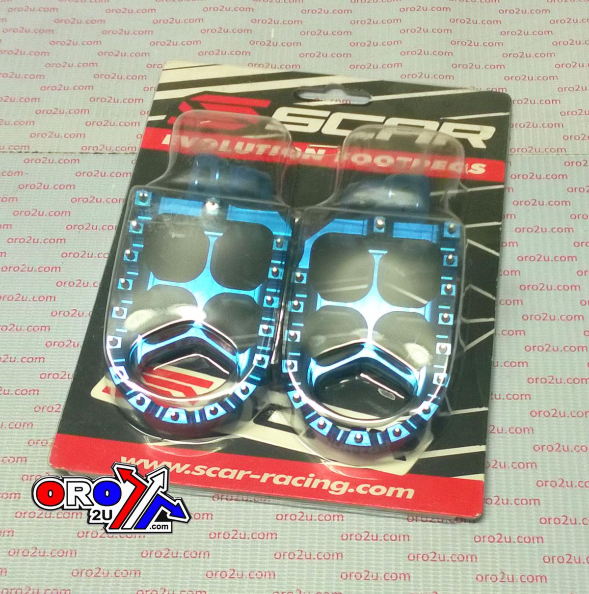 EVO FOOTPEGS BLUE 98-26 KAWASAKI KX 65 85 57mm ALUMINIUM BILLET SCAR S3512B