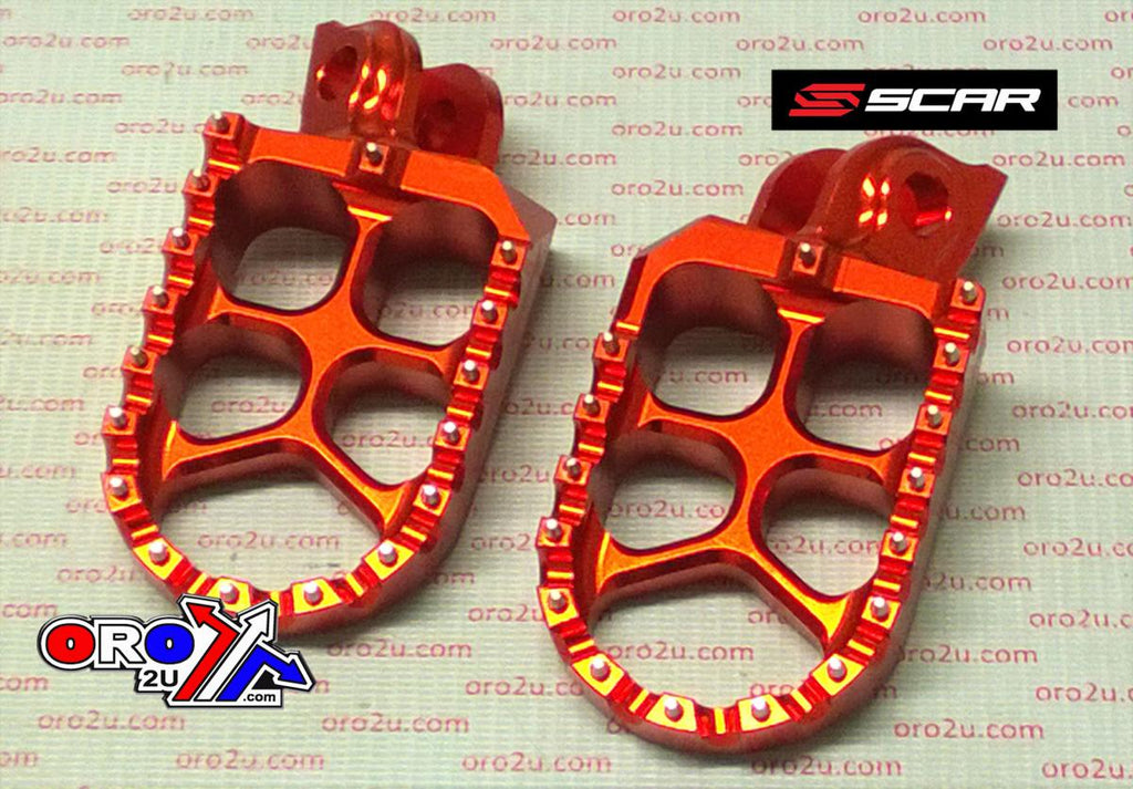 EVO FOOTPEGS ORANGE 98-26 HUSQVARNA KTM ENDURO SUPERMOTO FREERIDE SX SMC 85 105 690 701 SCAR S5585OR