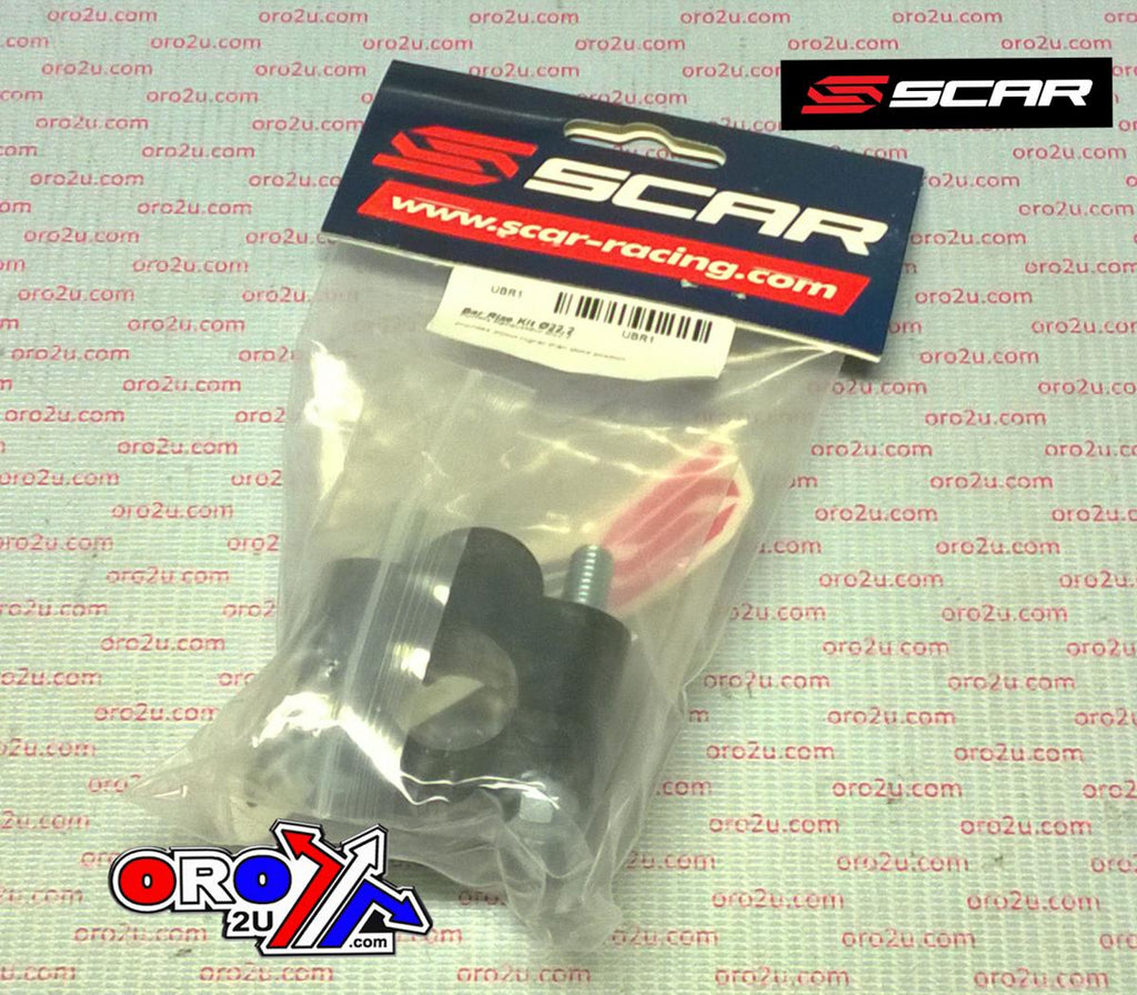 HANDLEBAR RISER KIT BLACK UNIVERSAL 22.2mm 20mm RISE SCAR UBR1