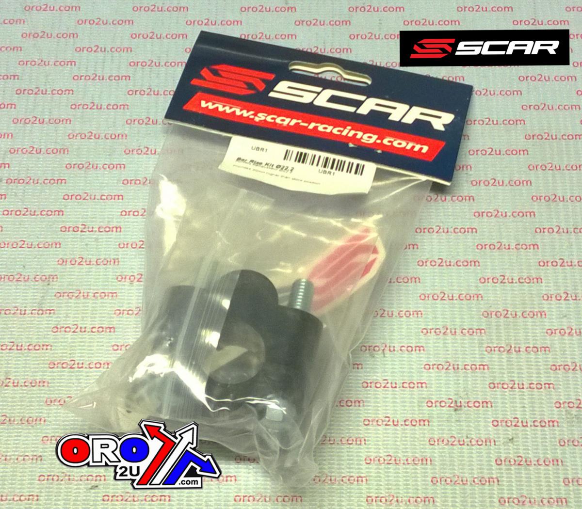 HANDLEBAR RISER KIT BLACK UNIVERSAL 22.2mm 20mm RISE SCAR UBR1