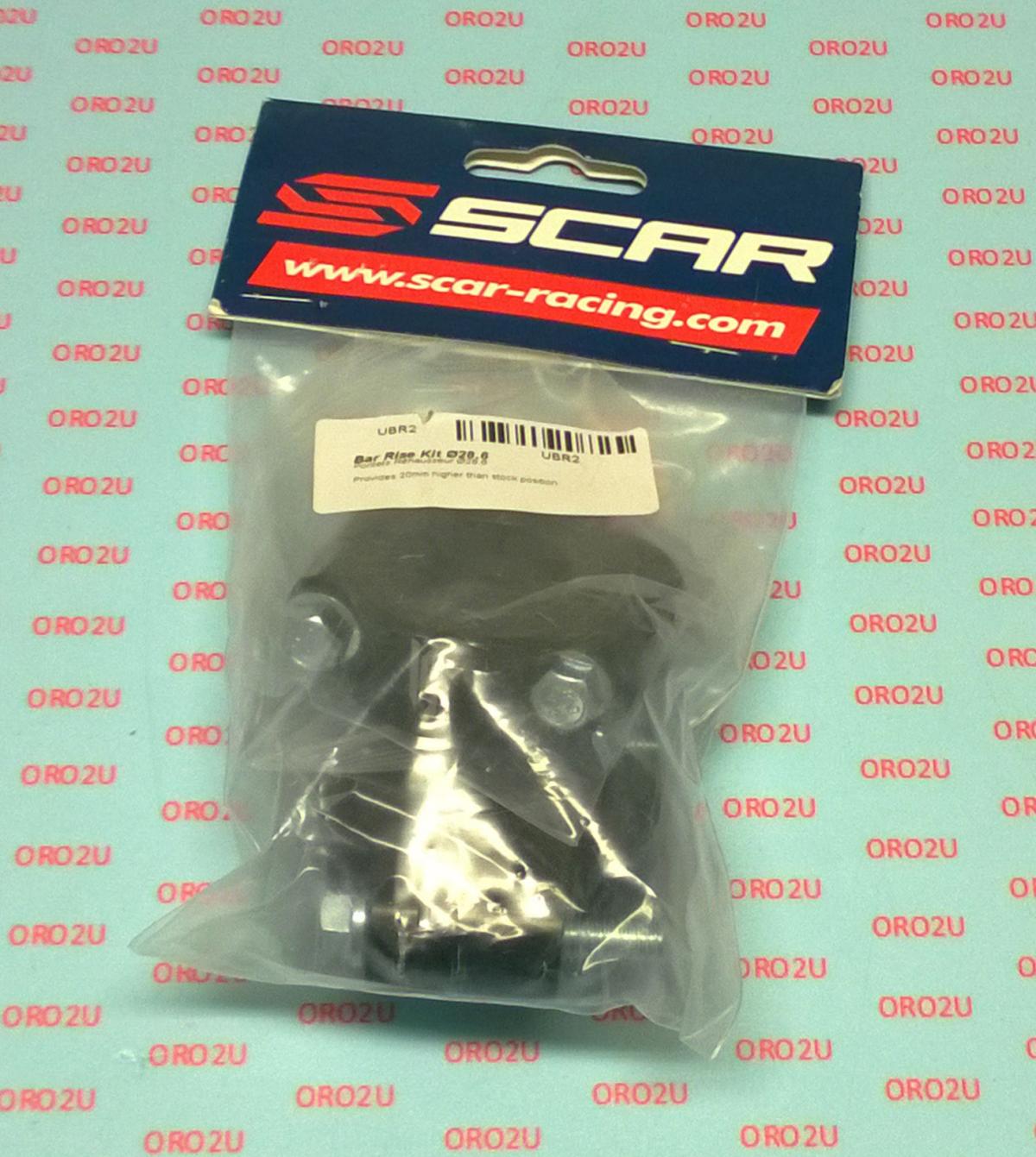 HANDLEBAR RISER KIT BLACK 28.6mm 20mm RISE SCAR UBR2