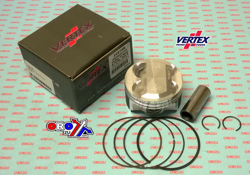 PISTON KIT VERTEX 75.0 B BETA RR 250 05-07, VERTEX 22978B KTM EXC 250 01-06 COMPR 12,0:1