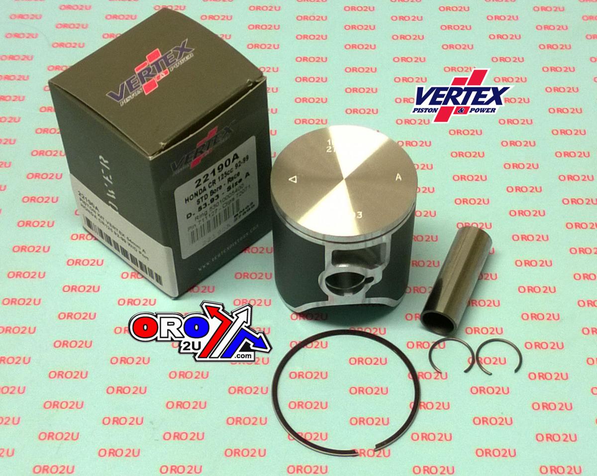 PISTON KIT VERTEX 54 B HONDA CR 125 92-99, VERTEX 22190B W/O PORT