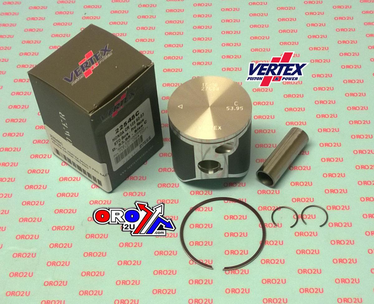 PISTON KIT VERTEX 54 E HONDA CR 125R 92-03 PRO RACE, VERTEX 22548E SINGLE RING
