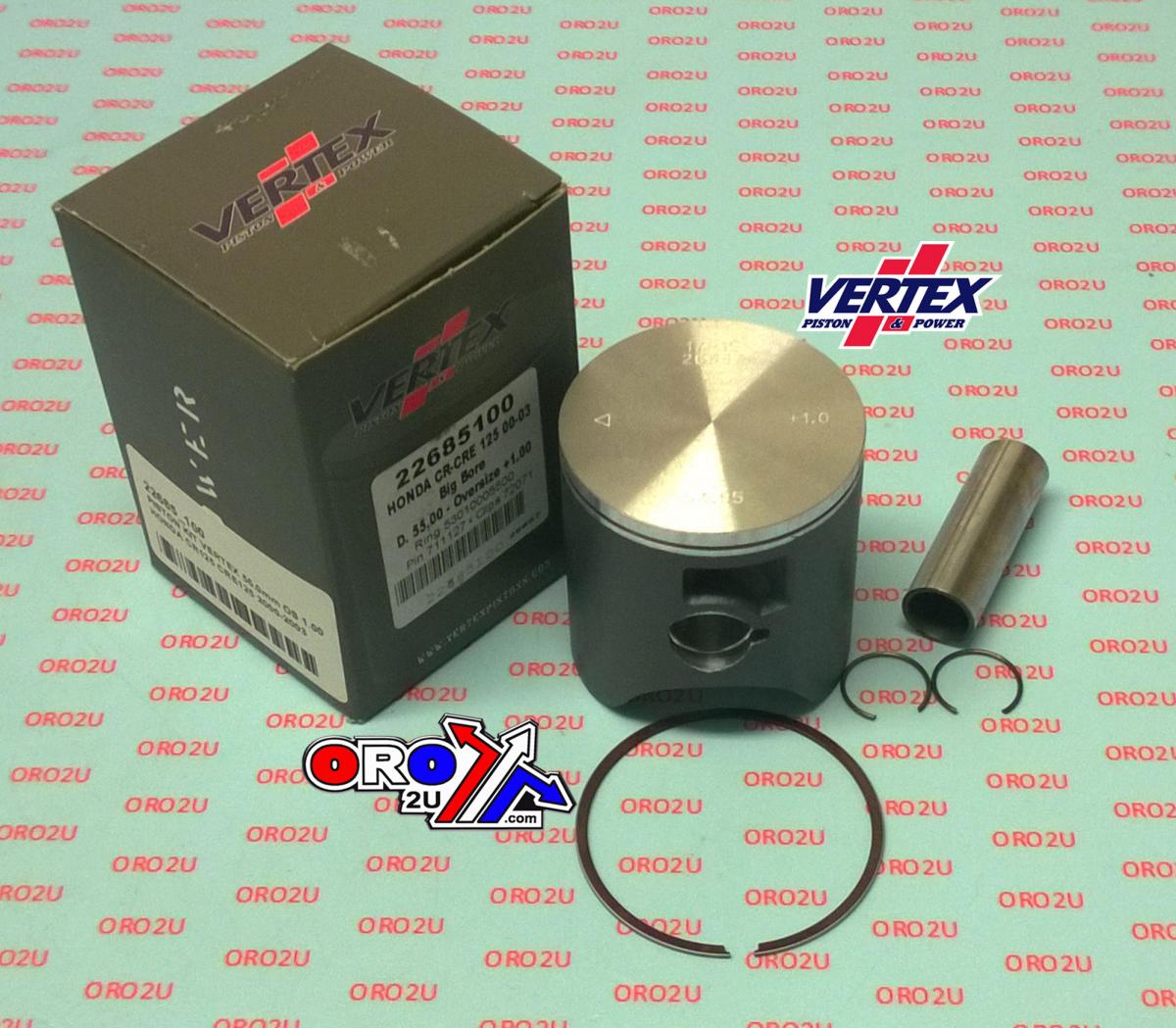 PISTON KIT VERTEX 54.0 E HONDA CR/CRE 125 00-03, VERTEX 22685E