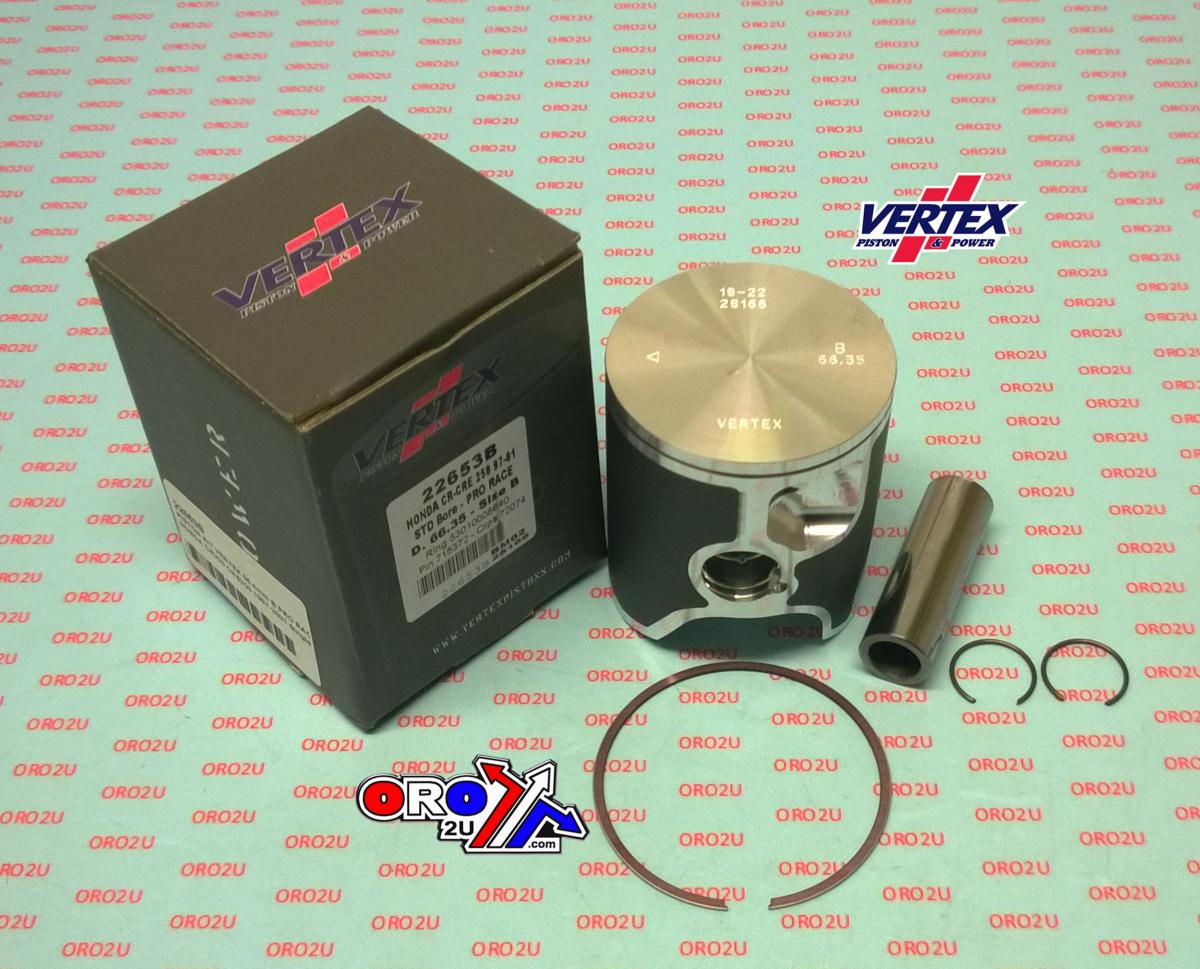 PISTON KIT VERTEX 66.4 B HONDA CR/CRE 250 97-01 PRO RACE, VERTEX 22653B SINGLE RING