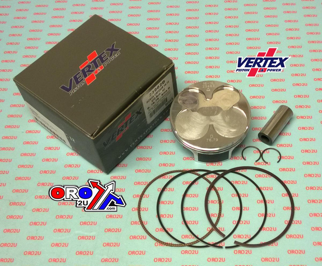 PISTON KIT VERTEX 76.8 C HC HONDA CRF 250 14-15, VERTEX 23962C HC COMPR 14,1:1