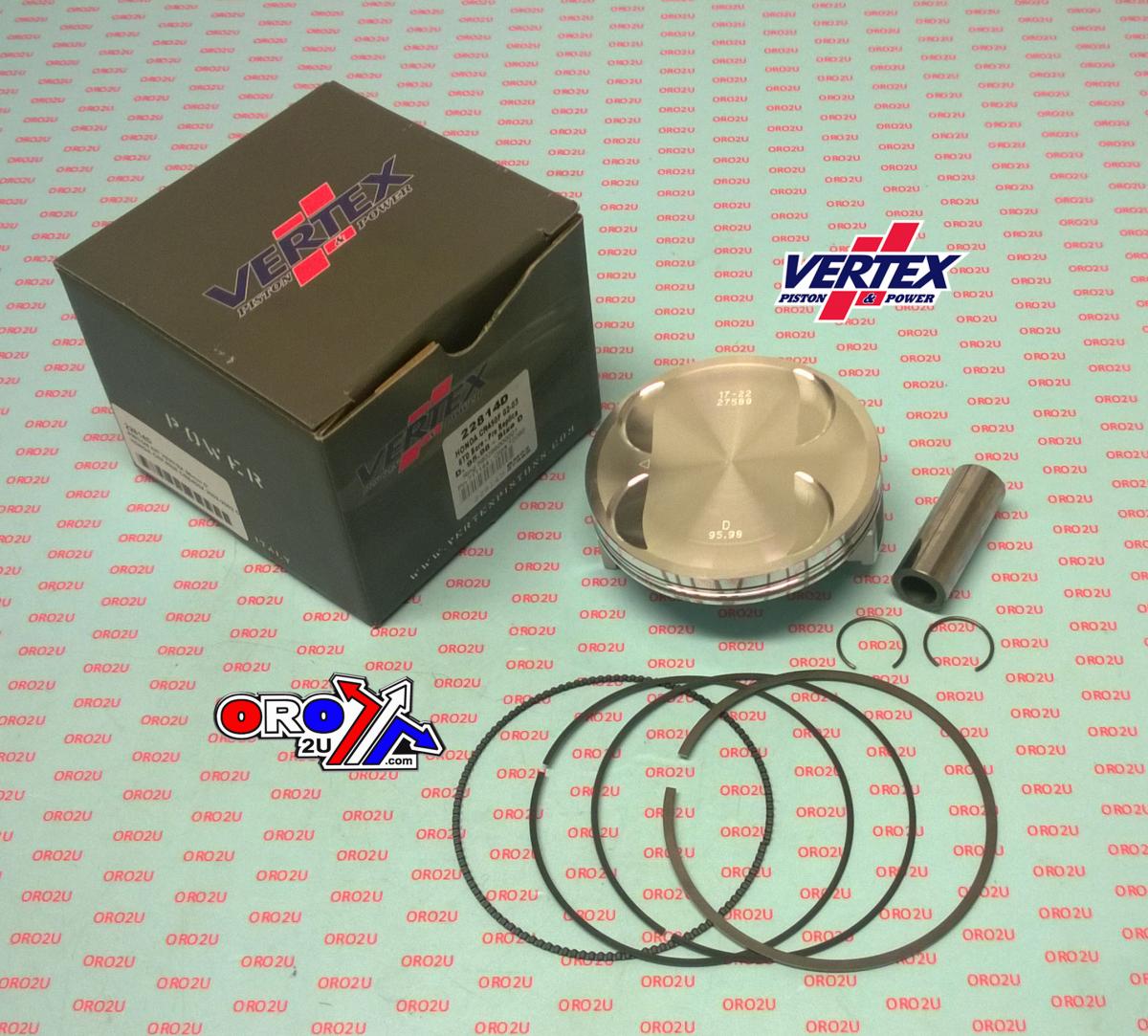 PISTON KIT VERTEX 96.0 B HONDA CRF/CRE 450 R/X 02-03, VERTEX 22814B COMPR 11,5:1