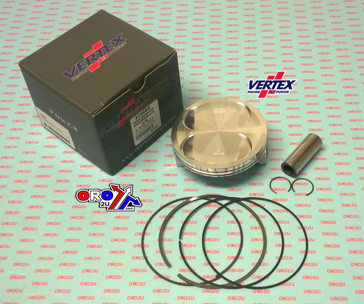 PISTON KIT VERTEX 100.0 C HONDA CRF 450 R/X 02-17, VERTEX 22966C BIG BORE XXL OS +4.00 COMPR 12,1:1