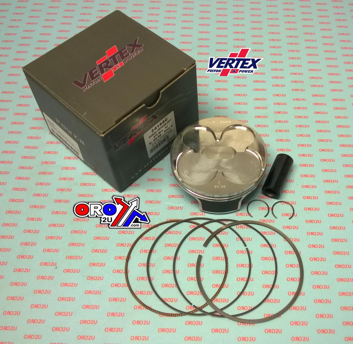 PISTON KIT VERTEX 96.0 C HC HONDA CRF 450 R/RX 17-18, VERTEX 24188C HC COMPR 14,4:1