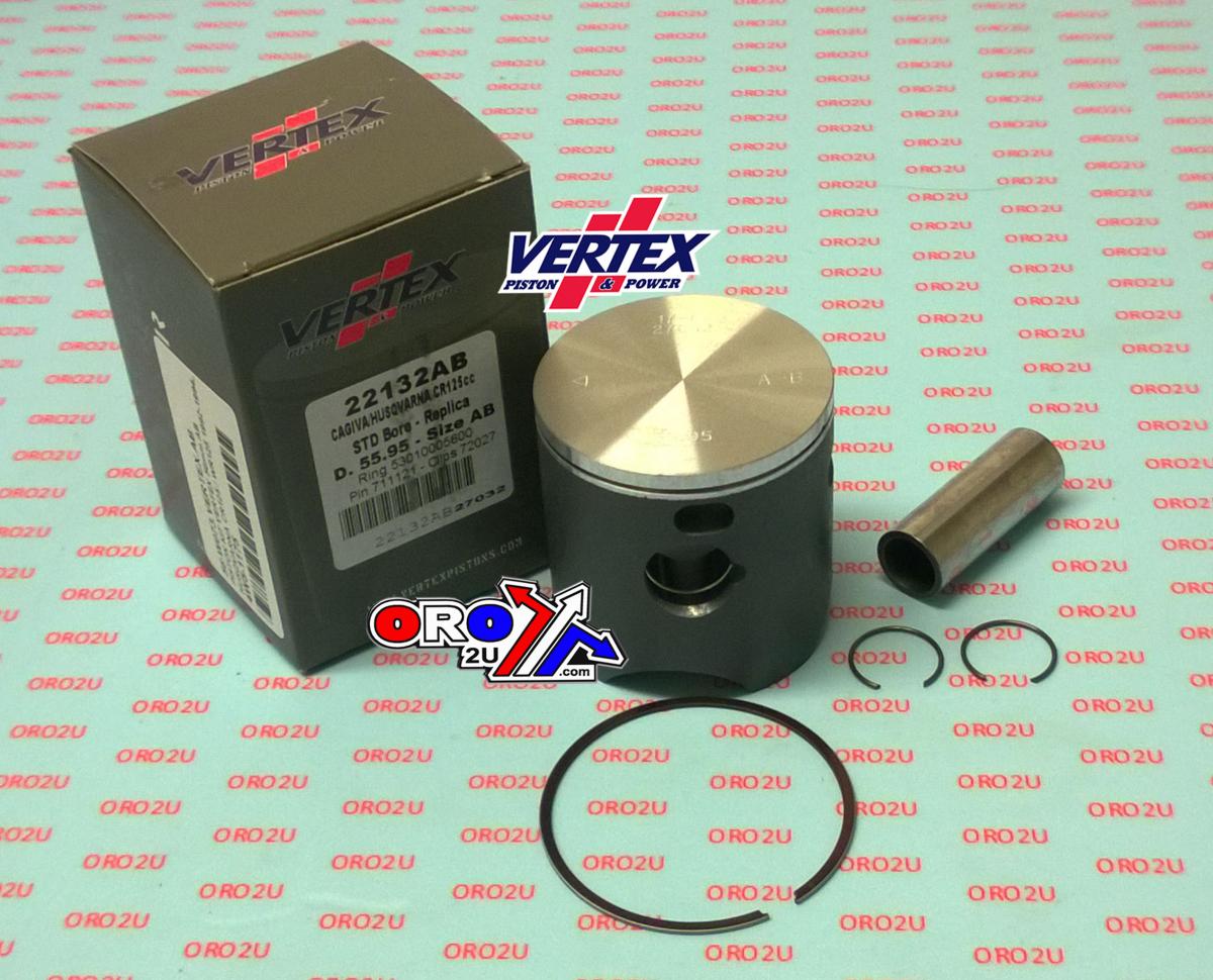 PISTON KIT VERTEX 56.0 CD HUSQVARNA CR/WR 125 92-94, VERTEX 22132CD