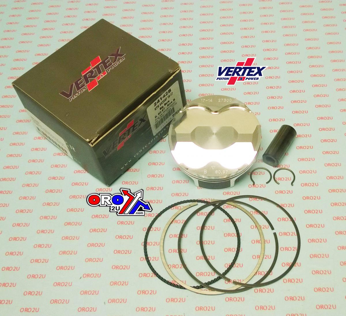 PISTON KIT VERTEX 81.0 B KTM SX 250 16-22, VERTEX 24142B OS+3:00 BIG BORE GAS GAS/HUSKY