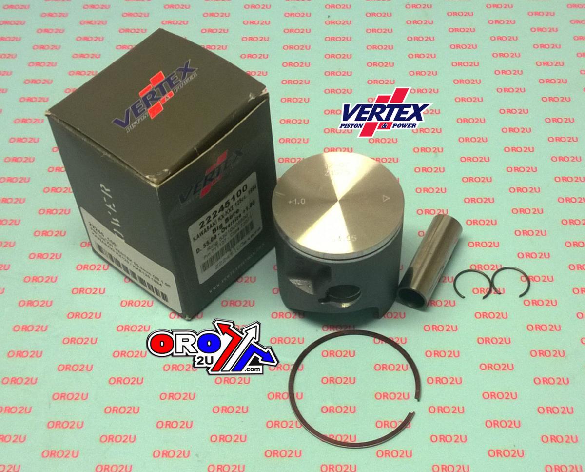 PISTON KIT VERTEX 55.0 KAWASAKI KX/KXE 125 1994, VERTEX 22245100 OS +1.00