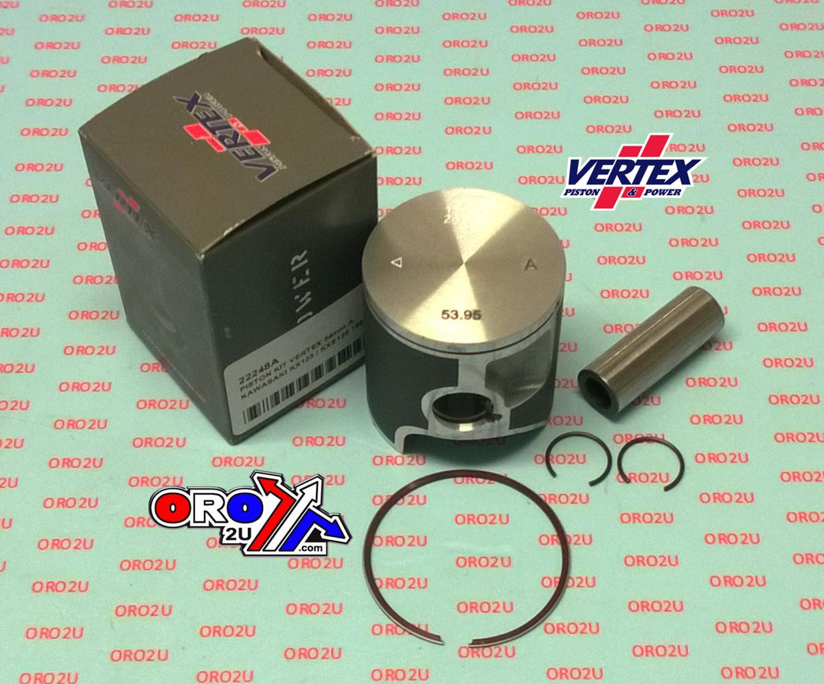 PISTON KIT VERTEX 56.0 KAWASAKI KX/KXE 125 92-93, VERTEX 22248200 OS +2.00