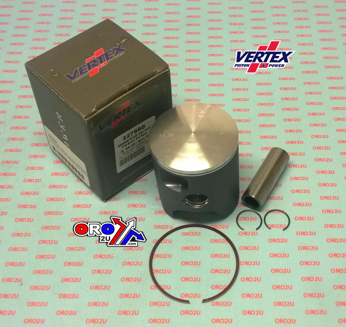 PISTON KIT VERTEX 66.4 B KAWASAKI KX/KXE 250 02-04 PRO RACE, VERTEX 22799B SINGLE RING
