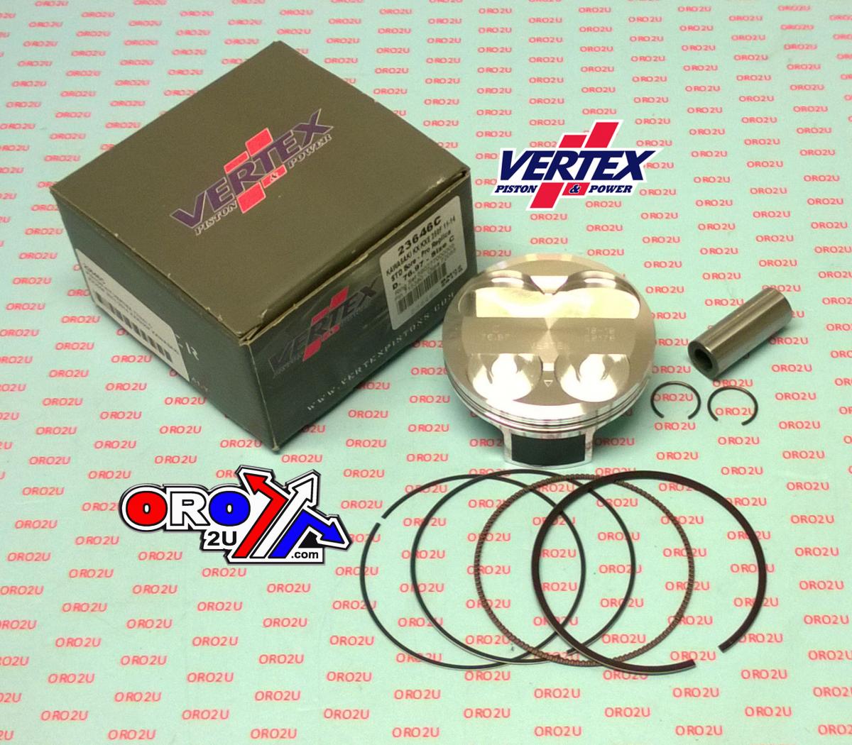 PISTON KIT VERTEX 77.0 C KAWASAKI KX/KXE 250 11-14, VERTEX 23646C COMPR 13,5:1