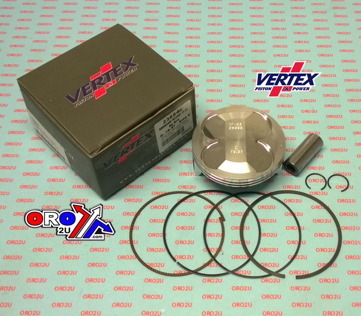 PISTON KIT VERTEX 80.0 B KAWASAKI KX/KXE 250 11-14, VERTEX 23654B OS+3.00 BIG BORE COMPR 13,5:1