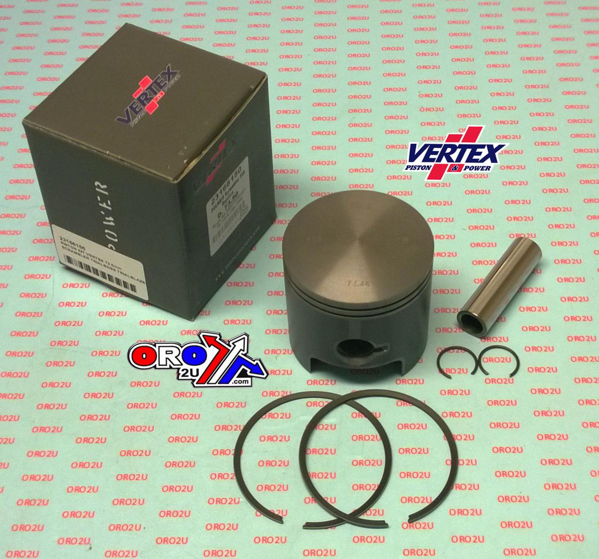 PISTON KIT VERTEX 72.0 POLARIS 250 ATV SCRAMBLER, VERTEX 23166 TRIALBOSS TRIALBLAZER