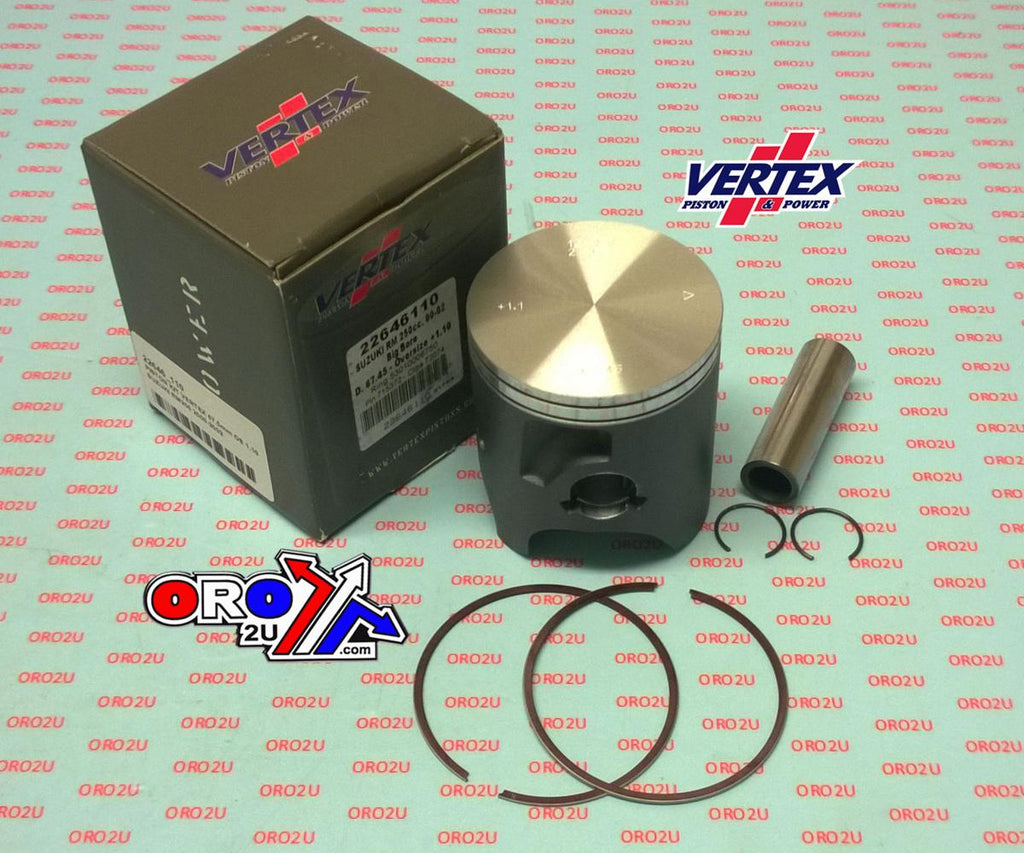 PISTON KIT VERTEX 67.5 SUZUKI RM 250 00-02, VERTEX 22646110 OS +1.10