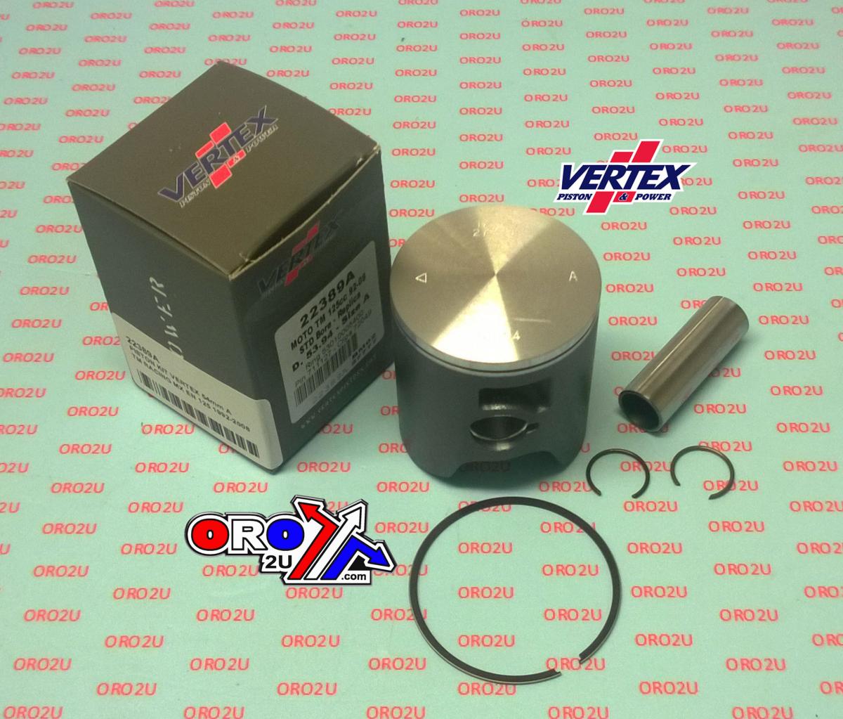 PISTON KIT VERTEX 54 E TM RACING MX/EN 125 92-08, VERTEX 22389E
