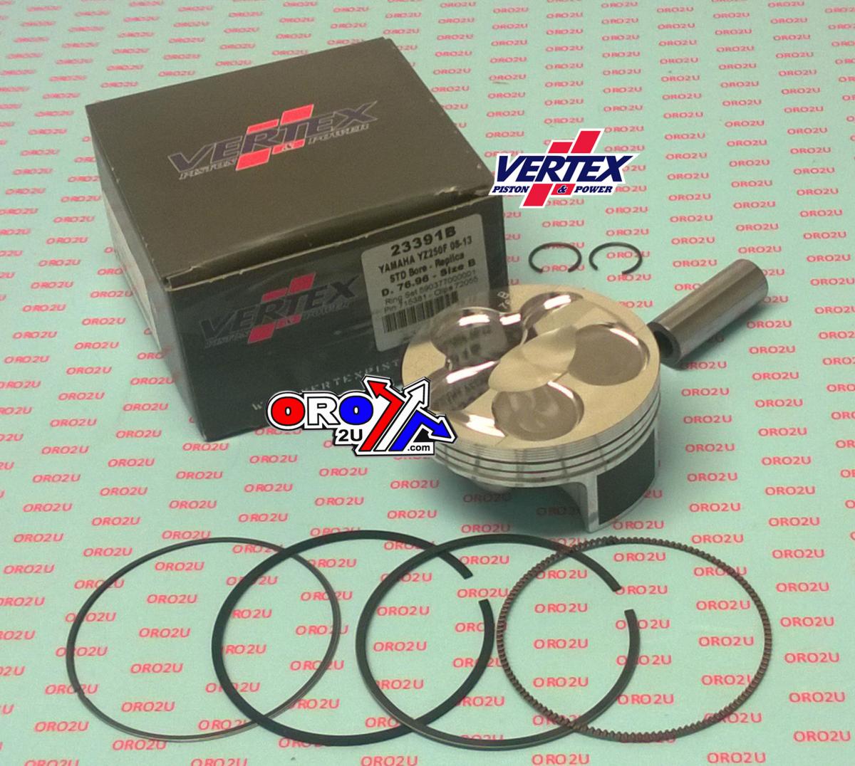 PISTON KIT VERTEX 77.0 A YAMAHA YZ 250 08-13, VERTEX 23391A COMPR 13,5:1