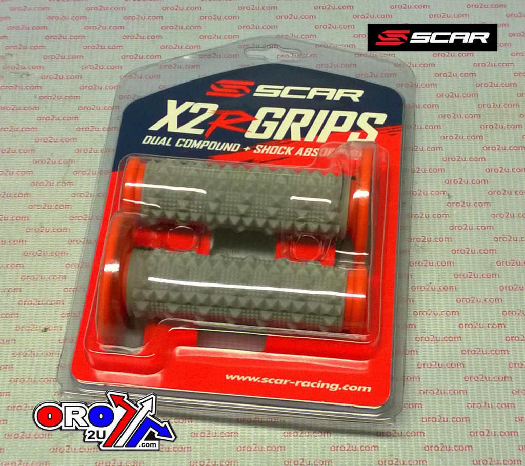 DUAL COMPOUND GRIPS ORANGE X2R DIAMOND HALF WAFFLE SCAR GDDOR