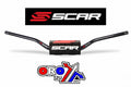 HANDLEBAR O2 BLACK 28.6mm RC STYLE ALUMINIUM 7075 T6 BAR PAD SCAR S9112BK