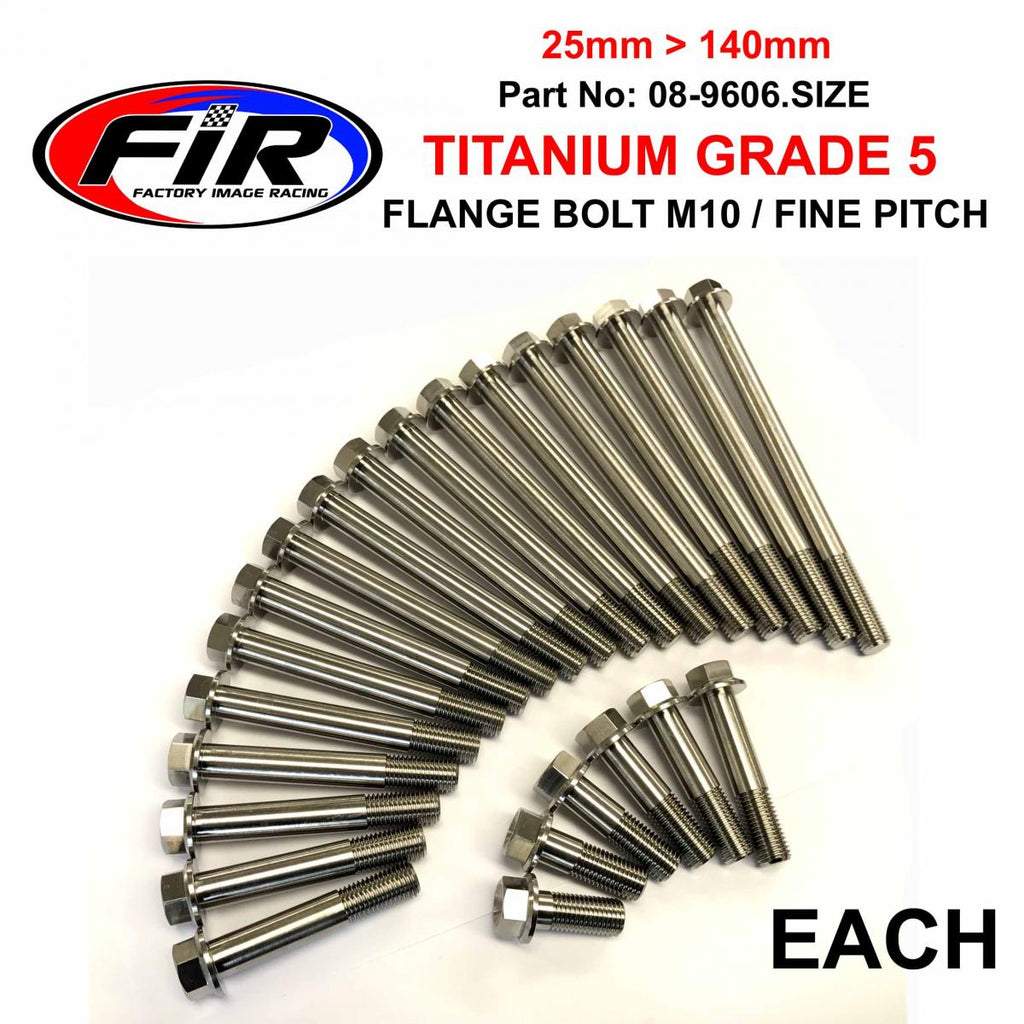 TITANIUM GR5 BOLT M10 x 25mm EACH, METRIC FINE 1.25mm / GRADE 5