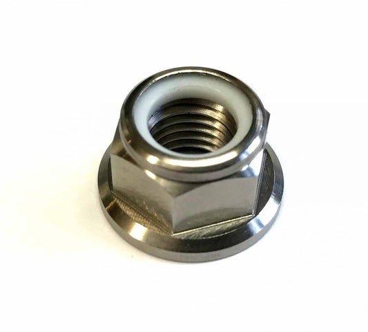 TITANIUM GR5 M10X1.25mm NUT, NYLON FLANGE NUT/ EACH